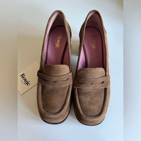 Rouje Heels Mules Tan Suede - Picture 6 of 7